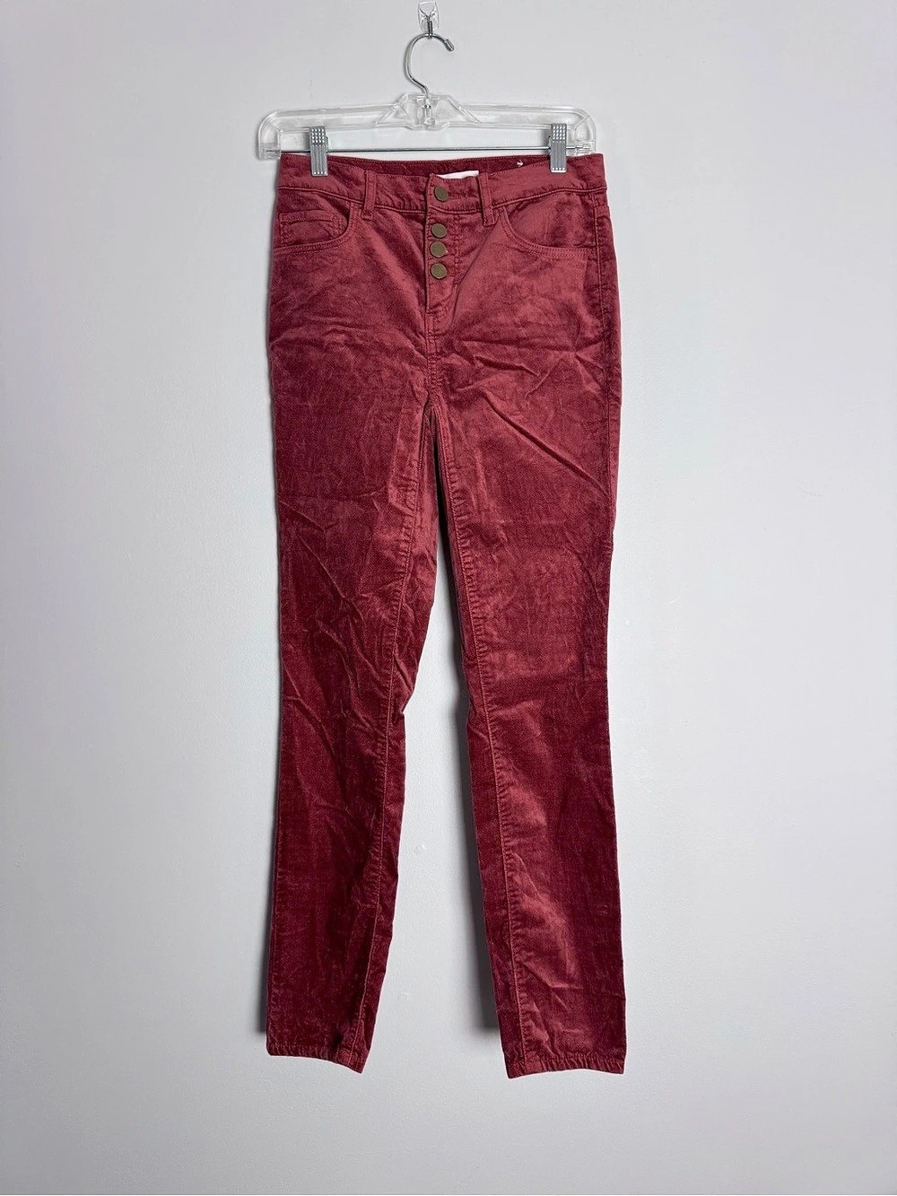 LOFT Skinny Jeans in pink velour /velvet 0/25